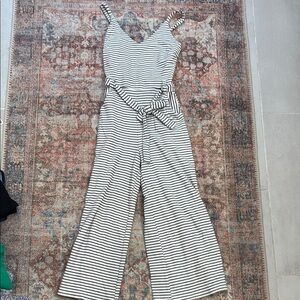 Monteau Black and White Jumpsuit with Wide-Leg Design